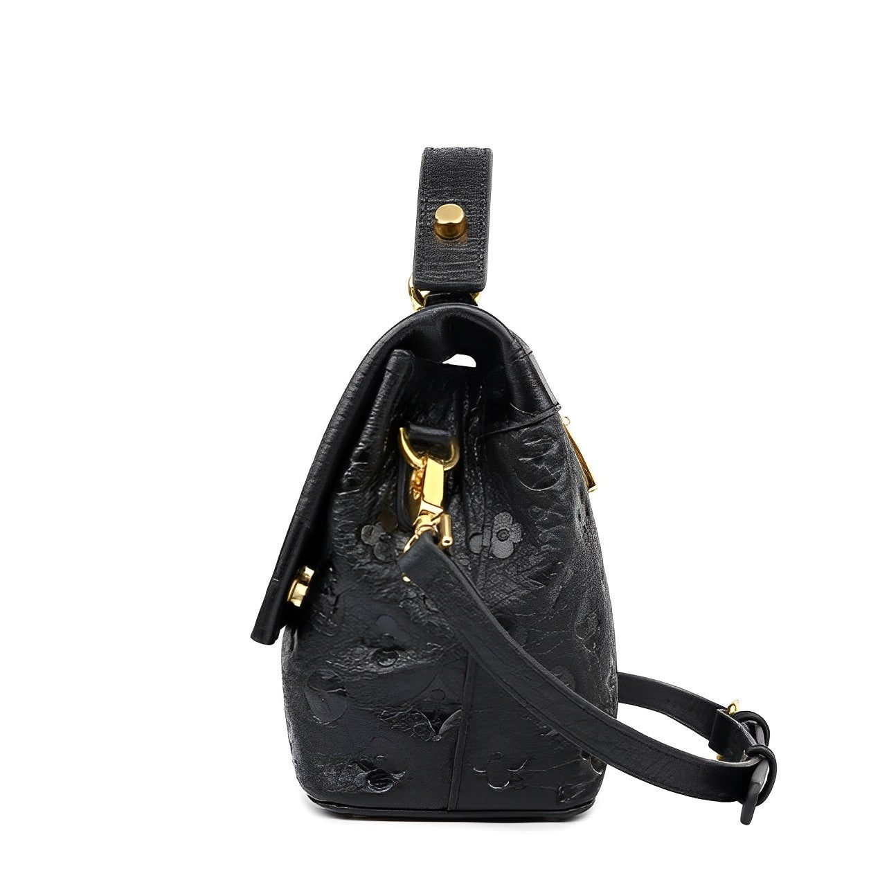Noire Élise Embossed Handbag – FIORENE