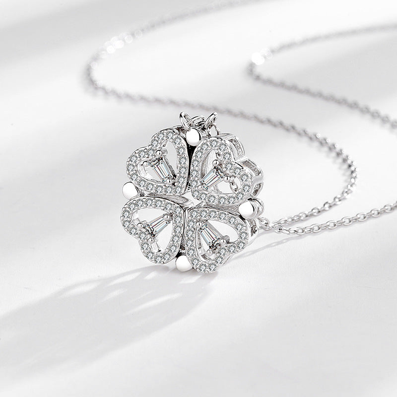 Dual Style Heart Clover Necklace - FIORENE