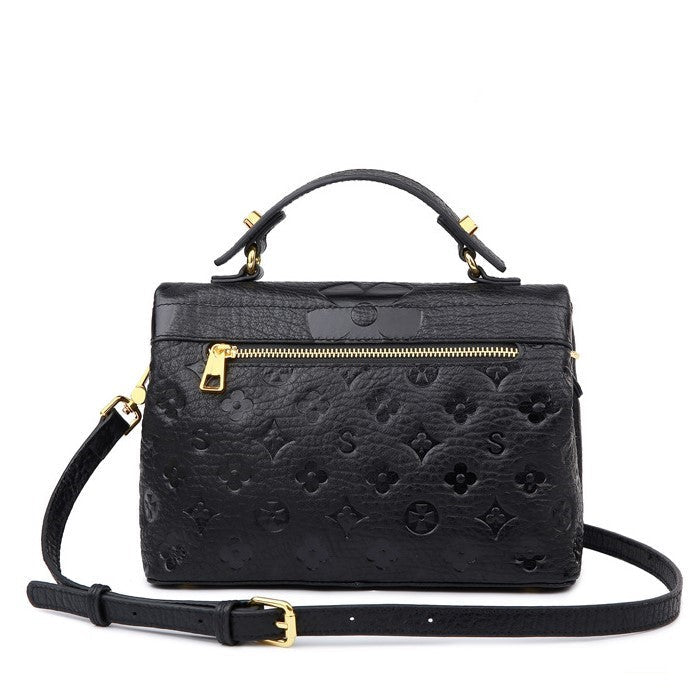 Noire Élise Embossed Handbag – FIORENE