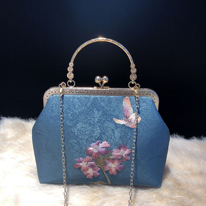 Embroidered Blossom Frame Clutch – FIORENE