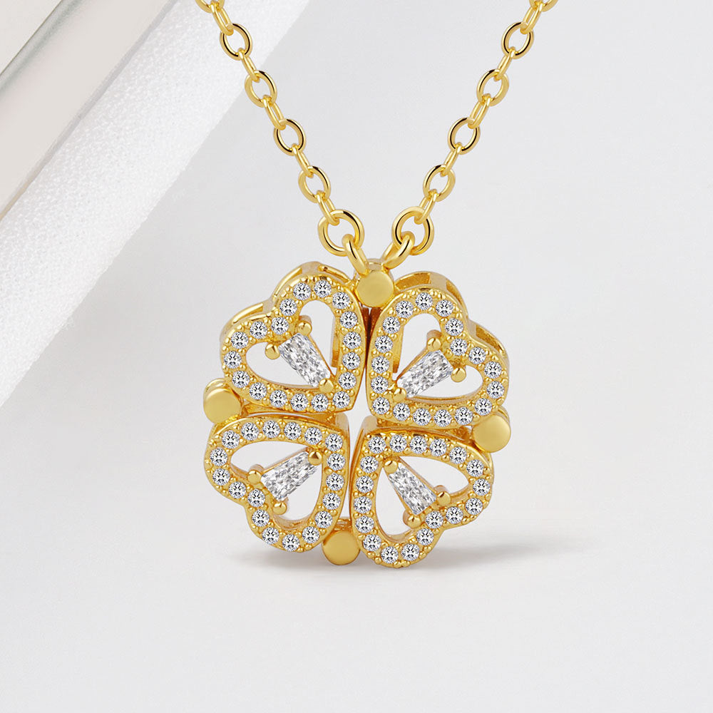 Dual Style Heart Clover Necklace - FIORENE
