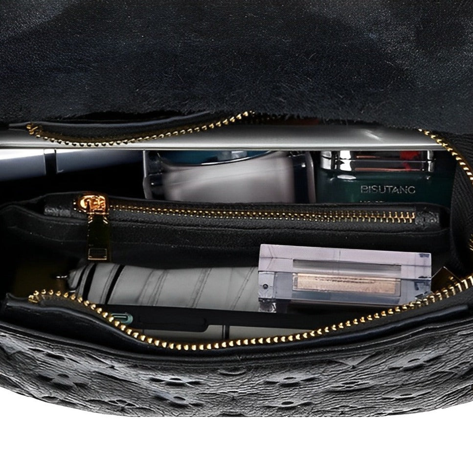 Noire Élise Embossed Handbag – FIORENE
