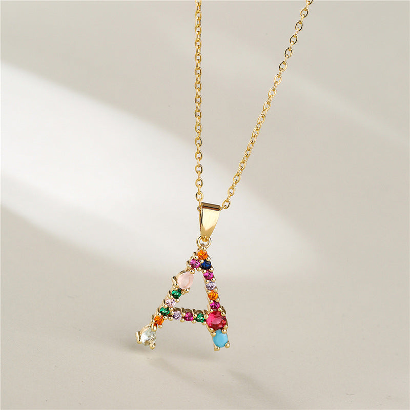 Aurora Initial Charm Necklace – FIORENE
