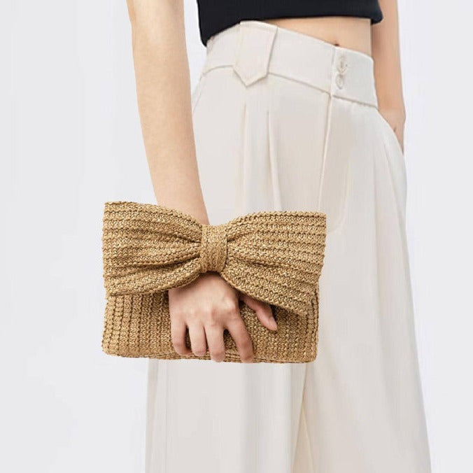 Solstice Bow Raffia Handbag – FIORENE
