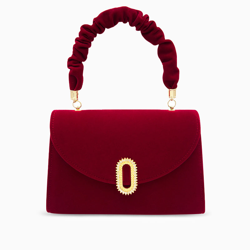 Crimson Velvet Romance Handbag – FIORENE