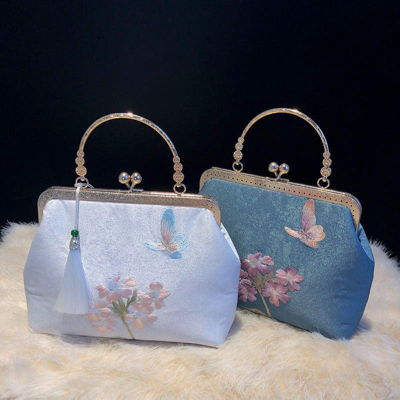 Embroidered Blossom Frame Clutch – FIORENE