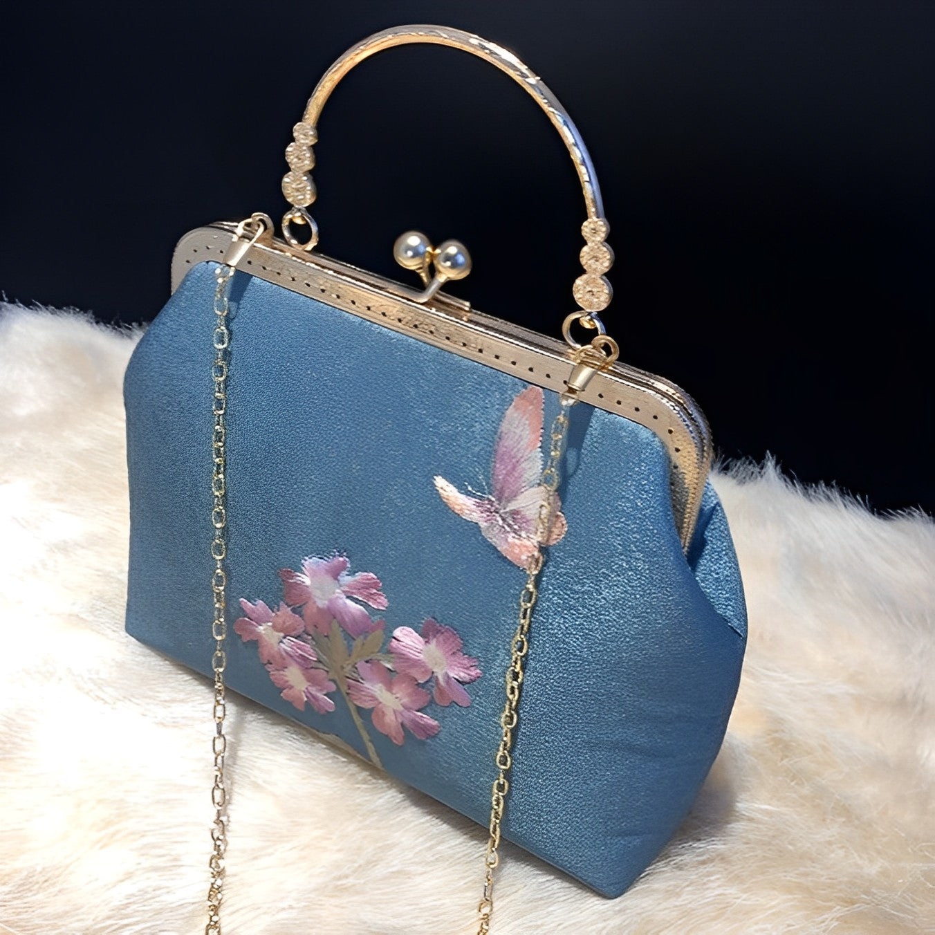 Embroidered Blossom Frame Clutch – FIORENE