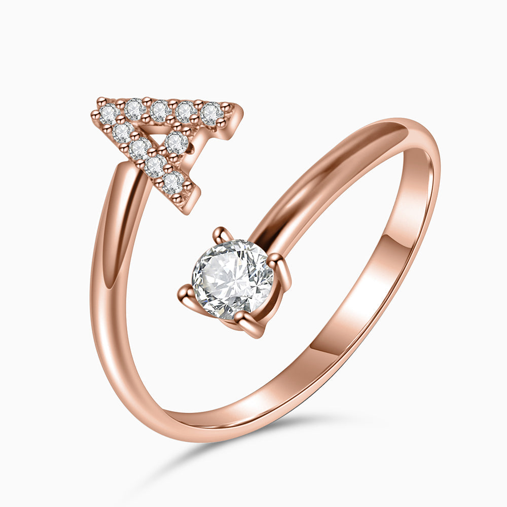 Sparkle Initial Open Ring – FIORENE