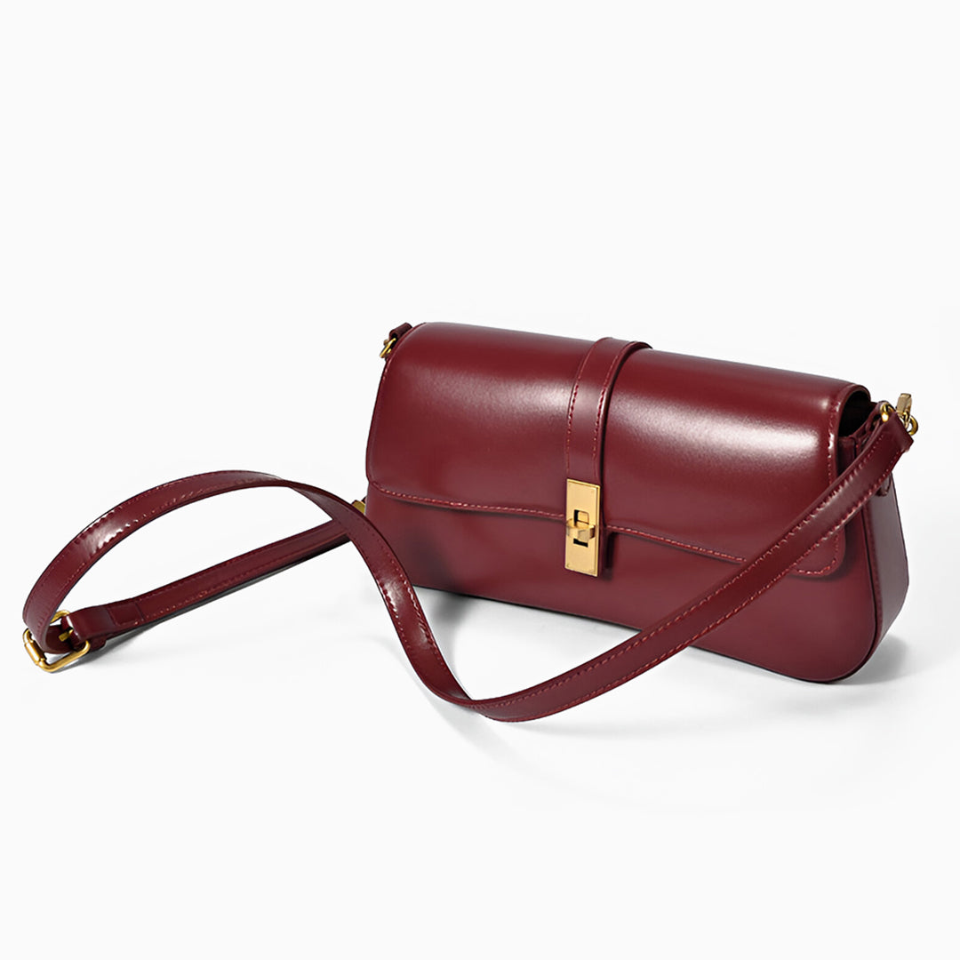 Sleek Leather Shoulder Bag - FIORENE