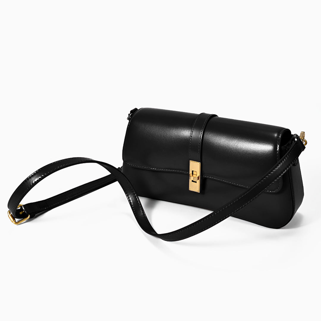 Sleek Leather Shoulder Bag - FIORENE