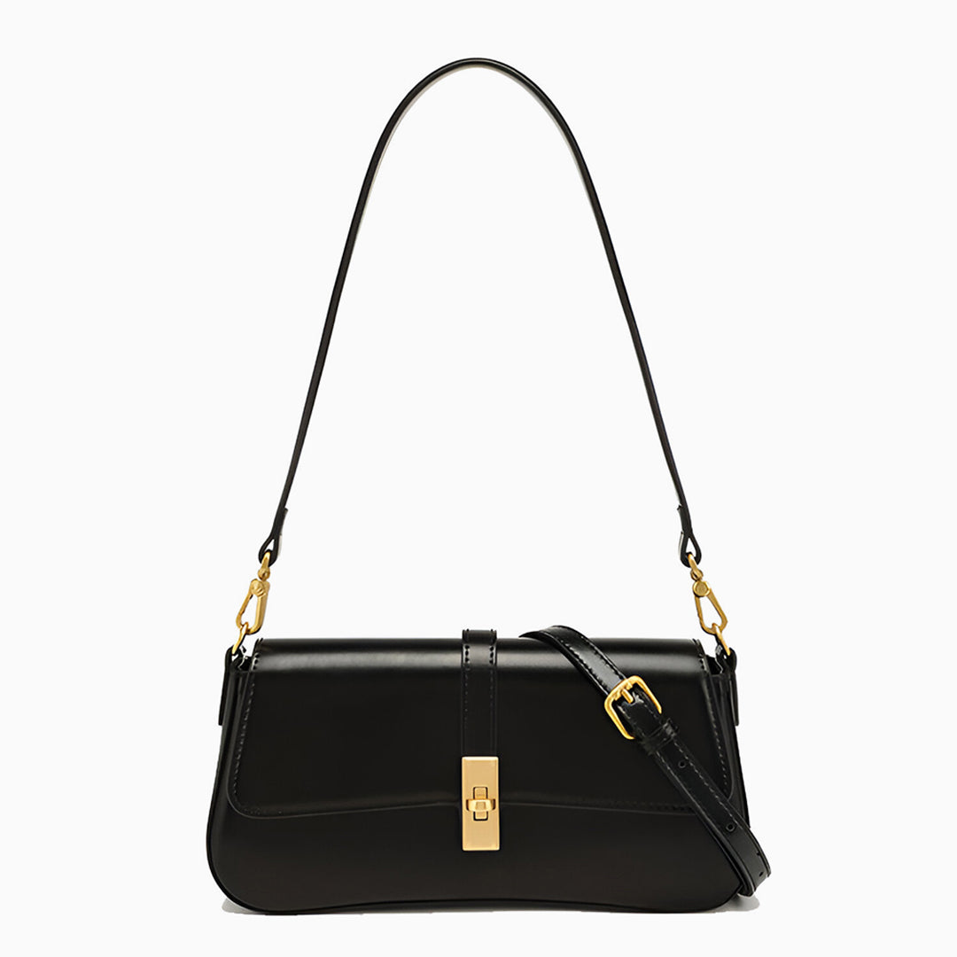 Sleek Leather Shoulder Bag - FIORENE