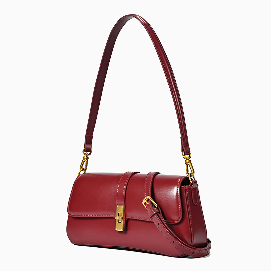 Sleek Leather Shoulder Bag - FIORENE