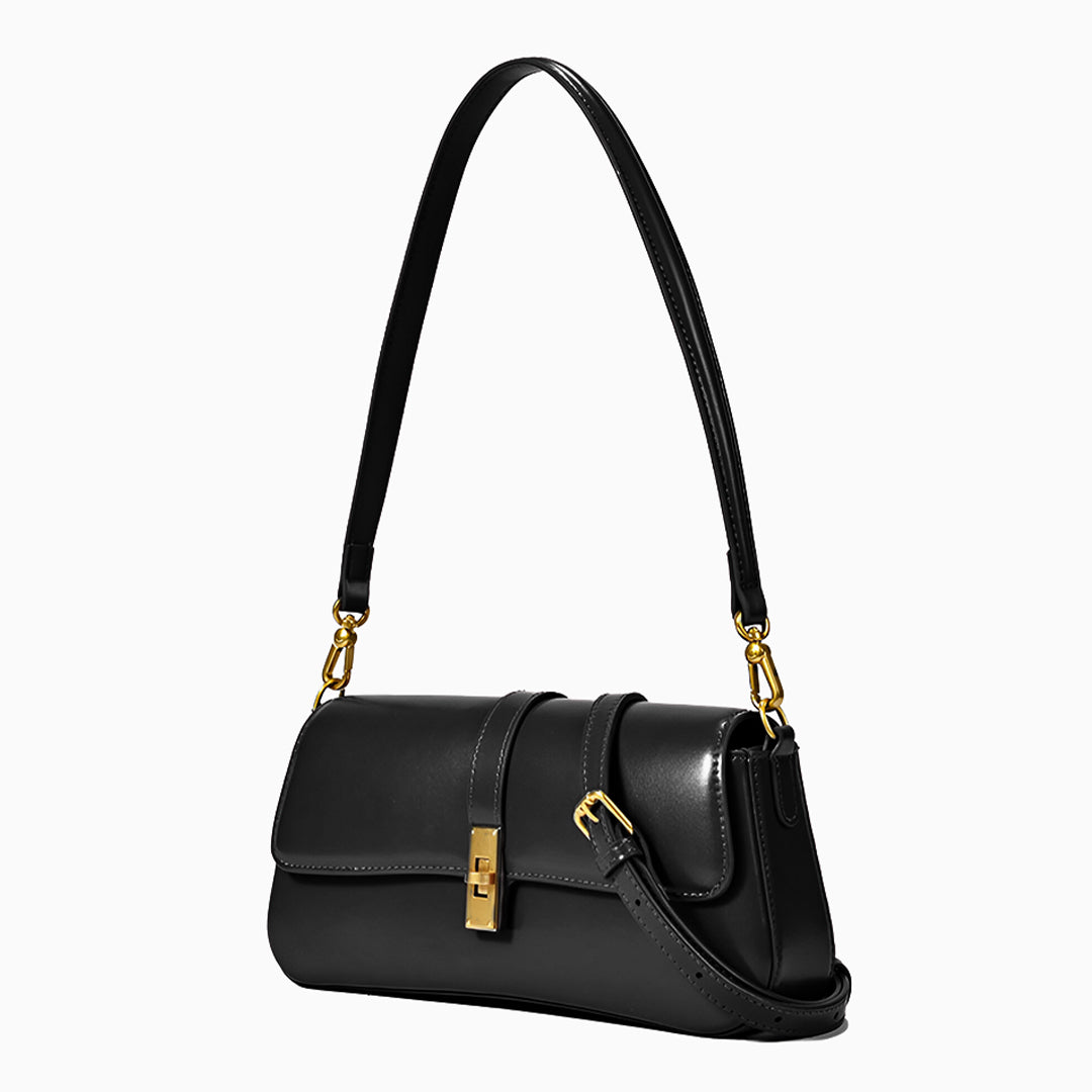 Sleek Leather Shoulder Bag - FIORENE