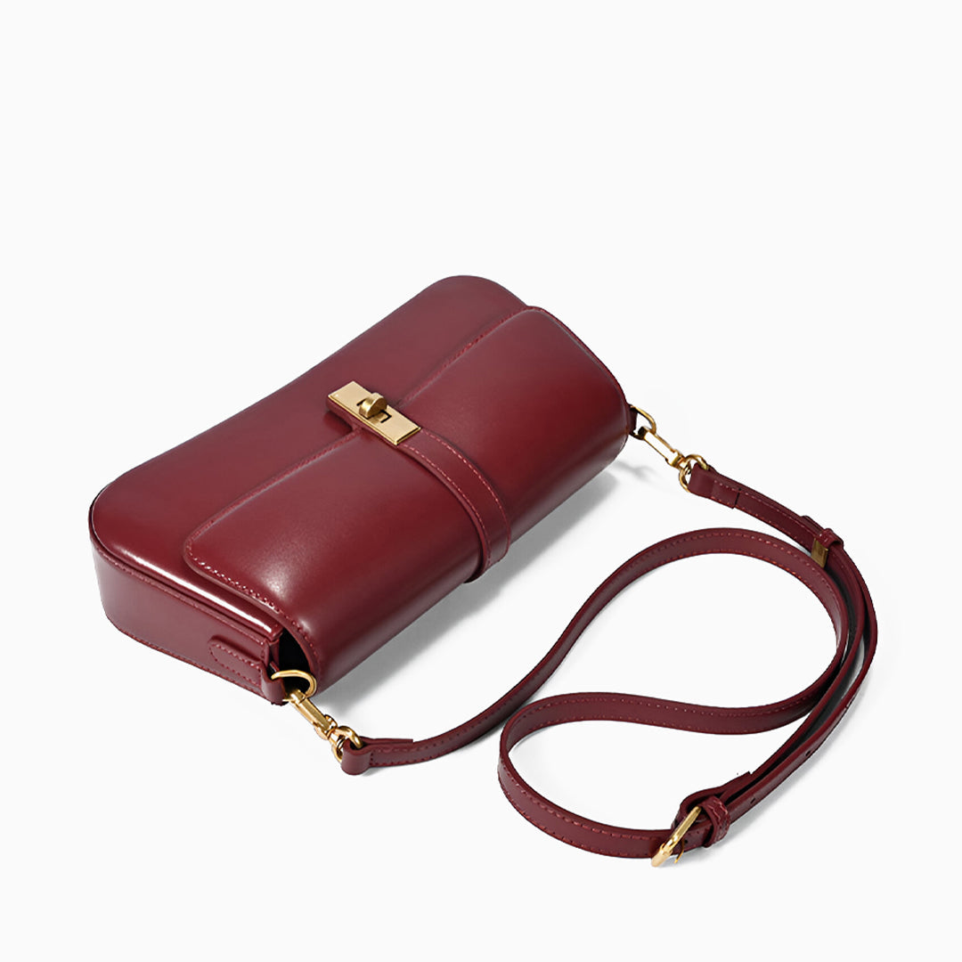Sleek Leather Shoulder Bag - FIORENE