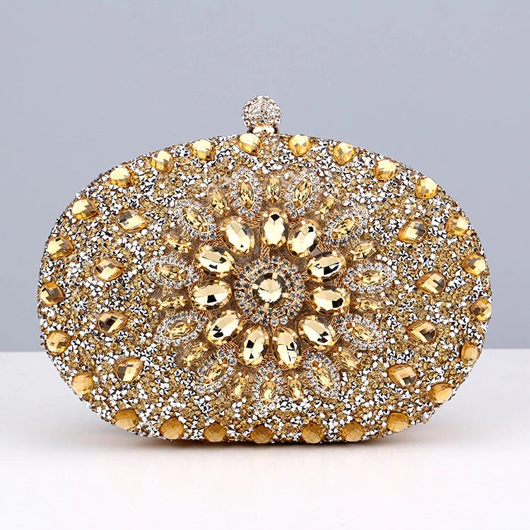 Golden Sunburst Jewel Clutch – FIORENE