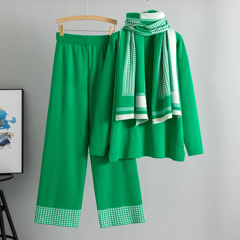 Heritage Houndstooth Scarf Set – FIORENE