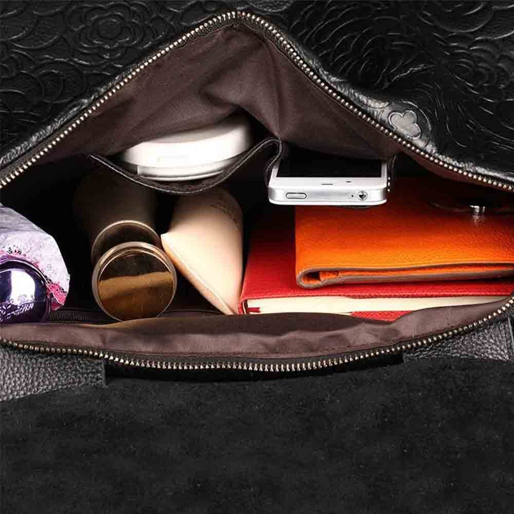 Midnight Embossed Blossom Handbag – FIORENE