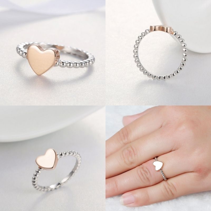 Roselle Heart Charm Ring – FIORENE