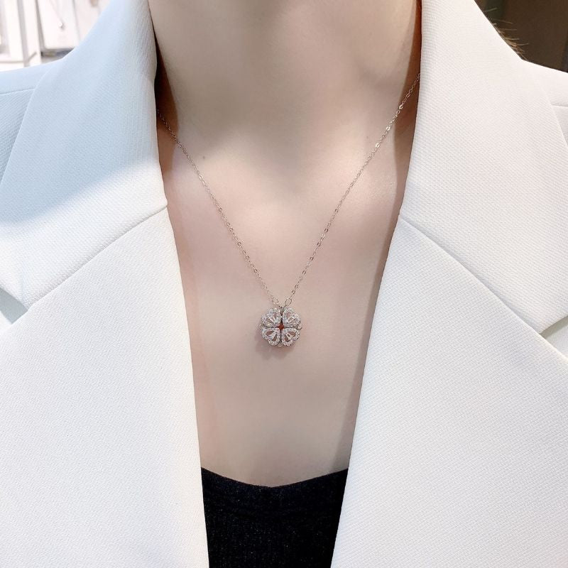 Dual Style Heart Clover Necklace - FIORENE