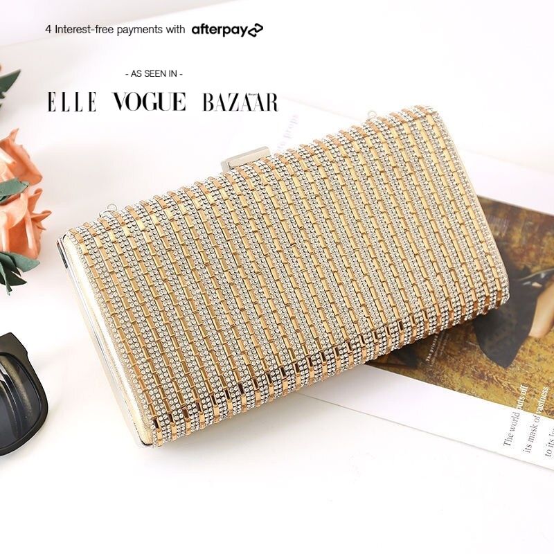 Elira Golden Stripes Clutch – FIORENE