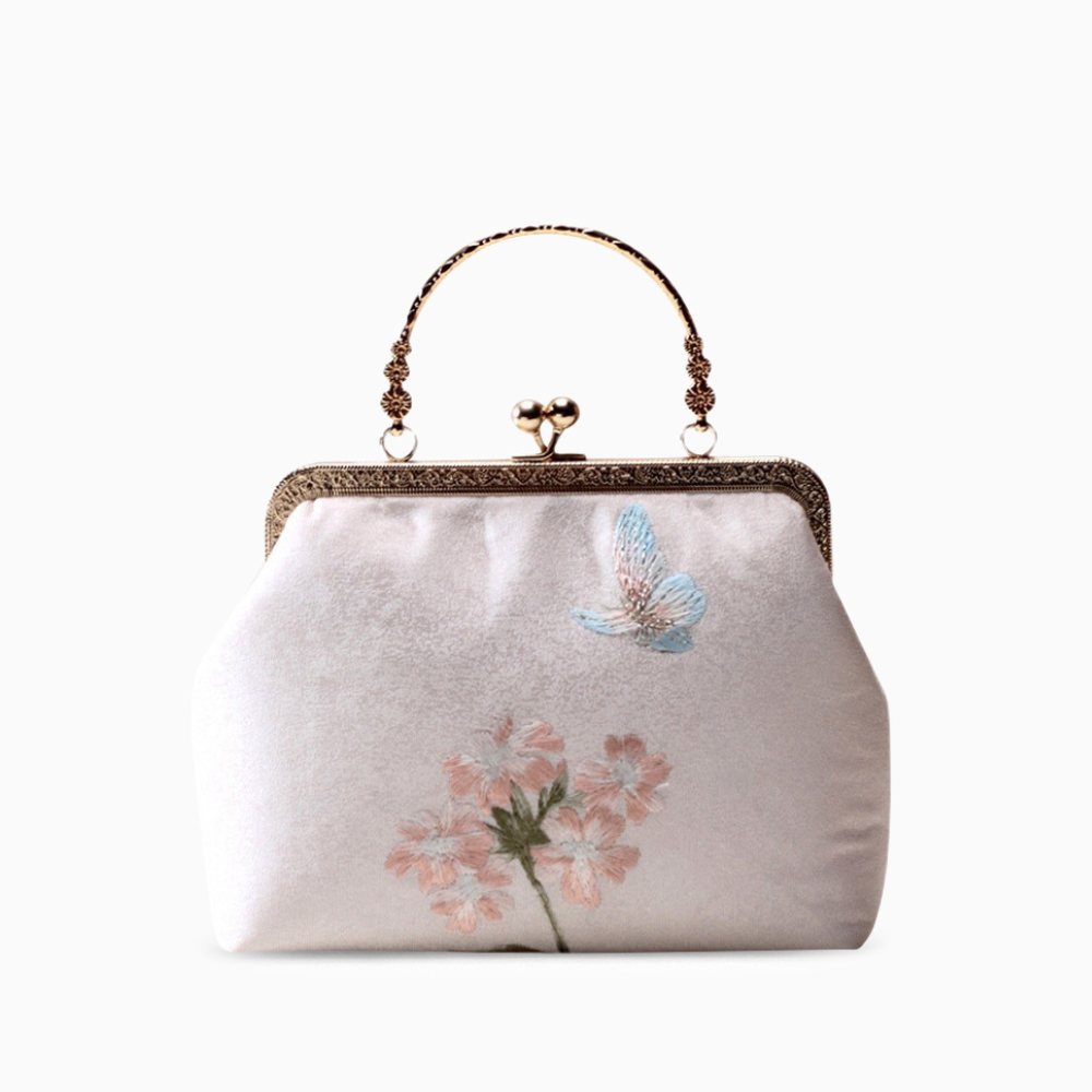 Embroidered Blossom Frame Clutch – FIORENE