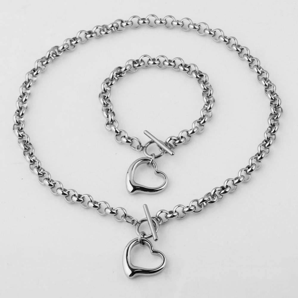 Audace Heart Chain Necklace Set – FIORENE