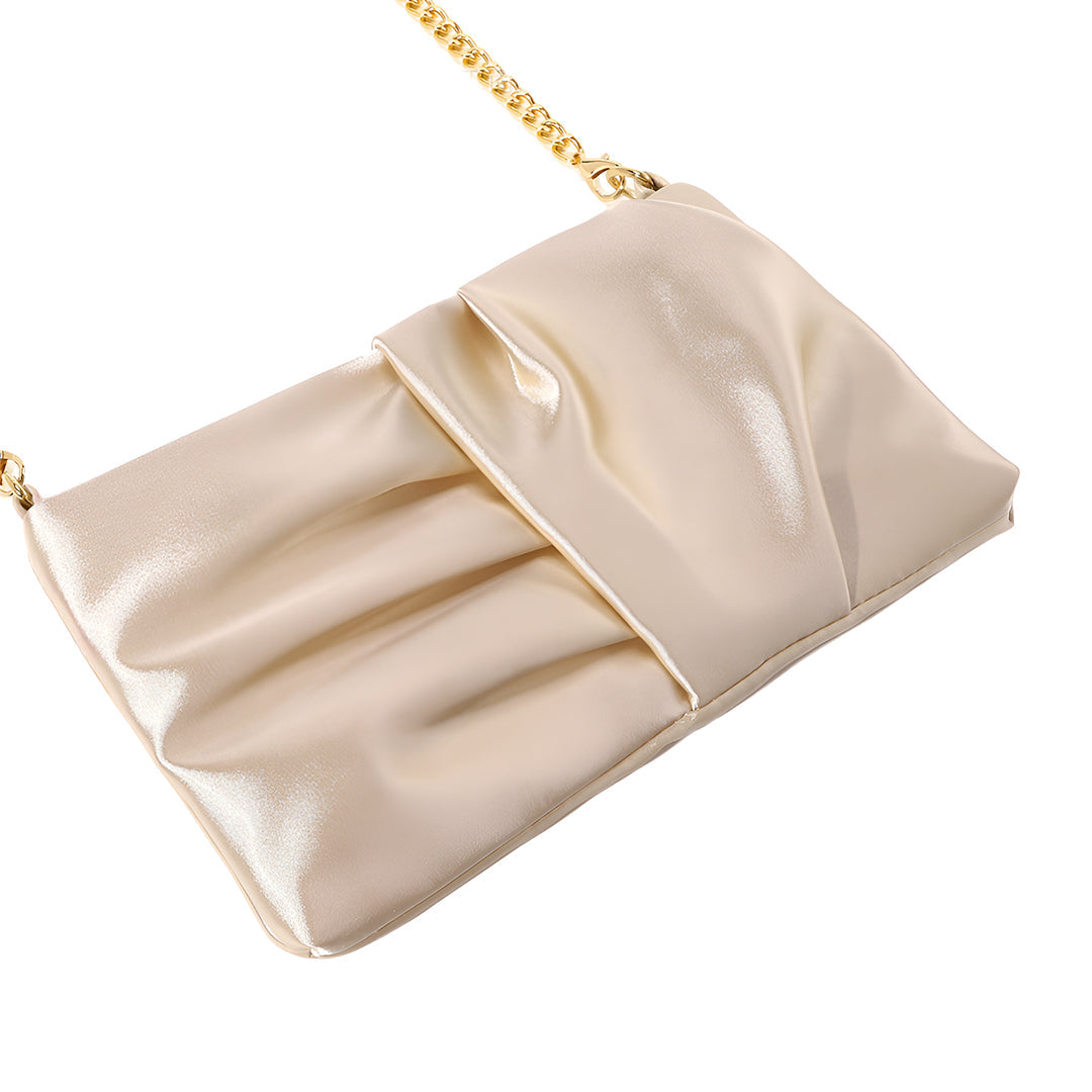 Champagne Silk Drape Clutch – FIORENE