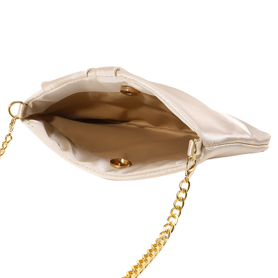 Champagne Silk Drape Clutch – FIORENE