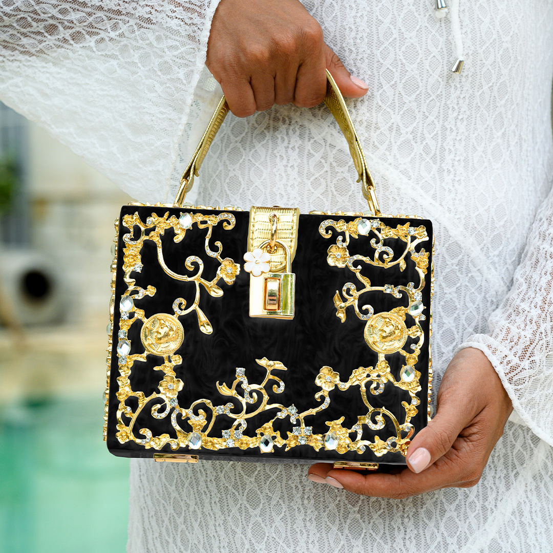 Aqua Baroque Bloom Handbag – FIORENE