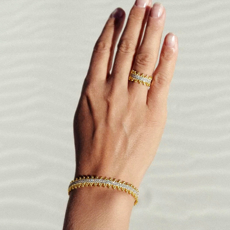 Regina Beaded Cuff & Ring Set – FIORENE