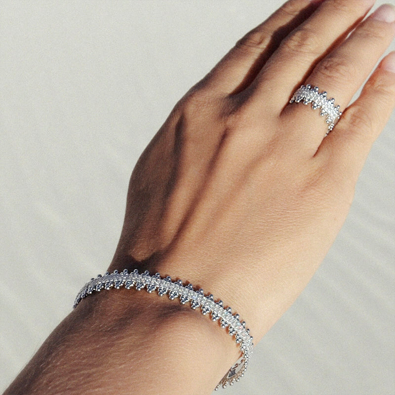Regina Beaded Cuff & Ring Set – FIORENE