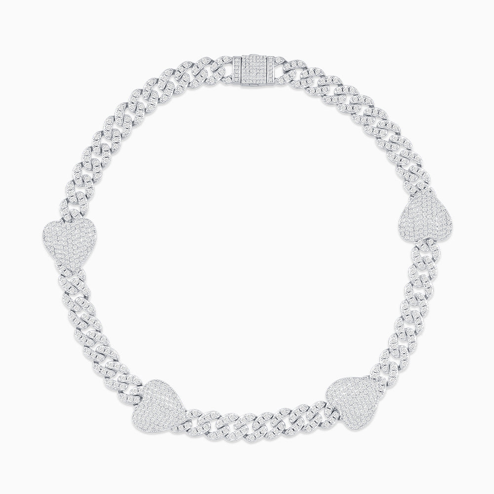 Golden Heart Diamond Chain Necklace - FIORENE