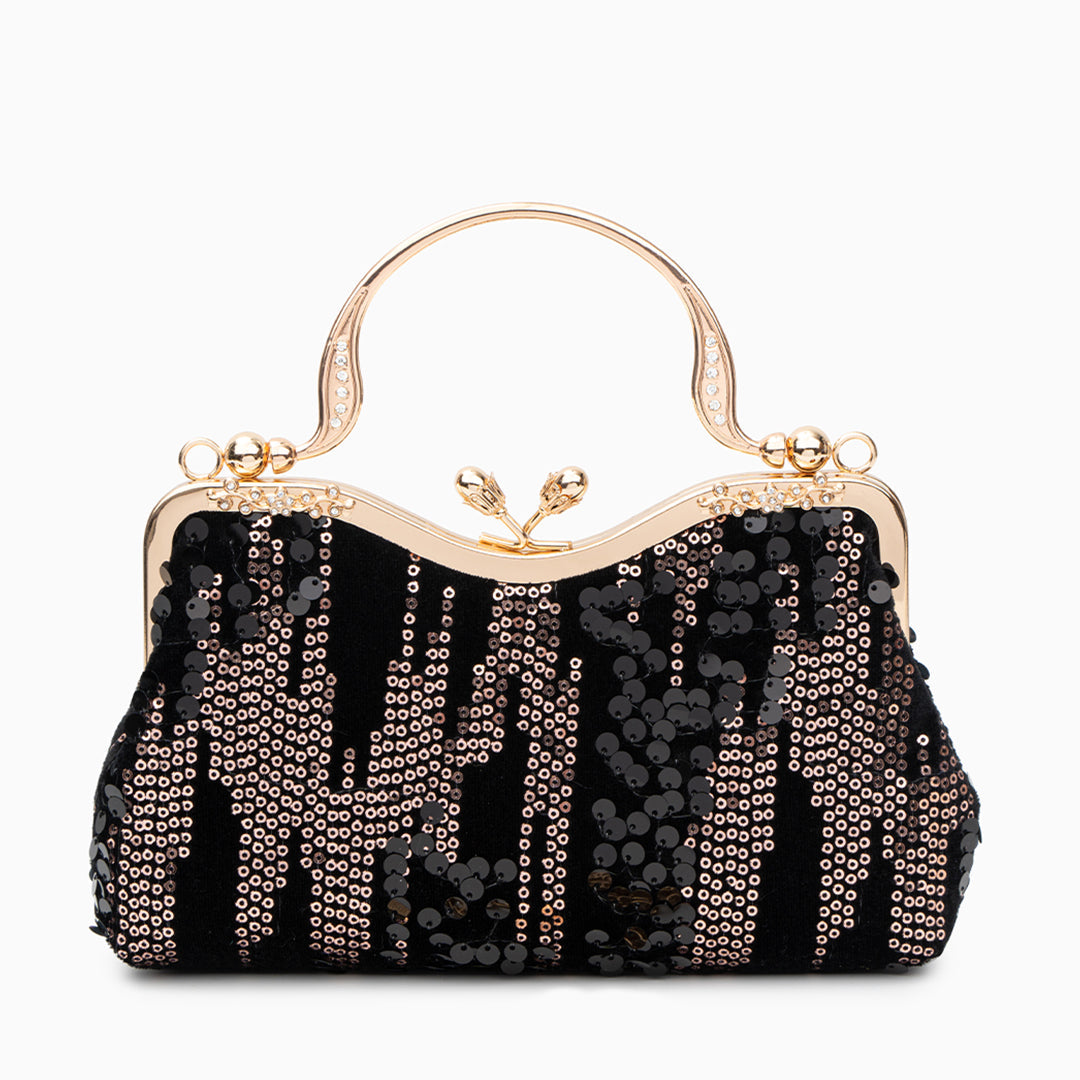 Midnight Sequin Flame Clutch – FIORENE