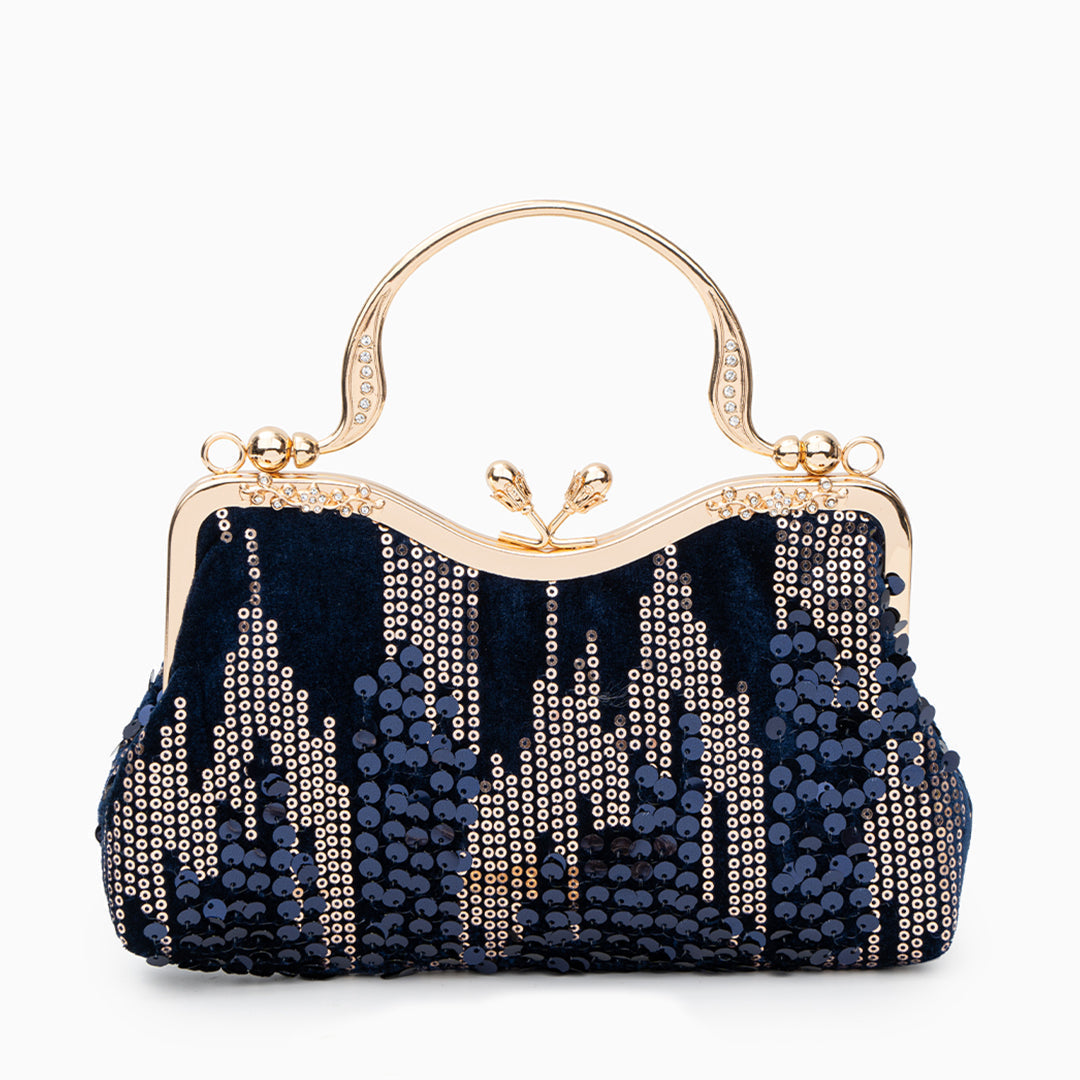 Midnight Sequin Flame Clutch – FIORENE