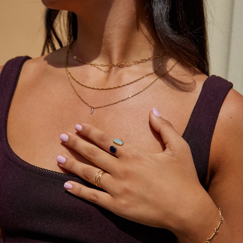 Onyx & Jade Open Ring – FIORENE