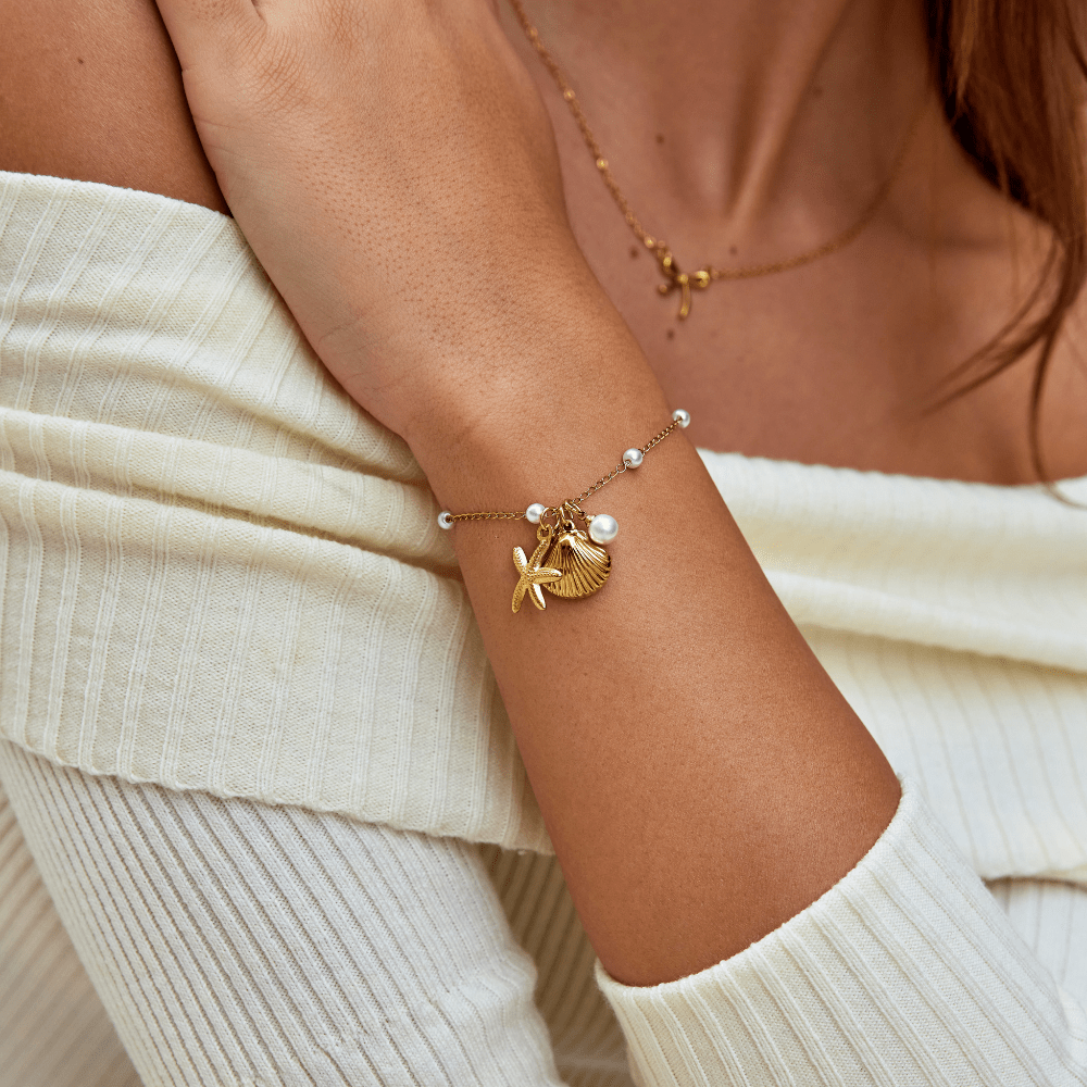 Golden Ocean Breeze Pearl Bracelet – FIORENE