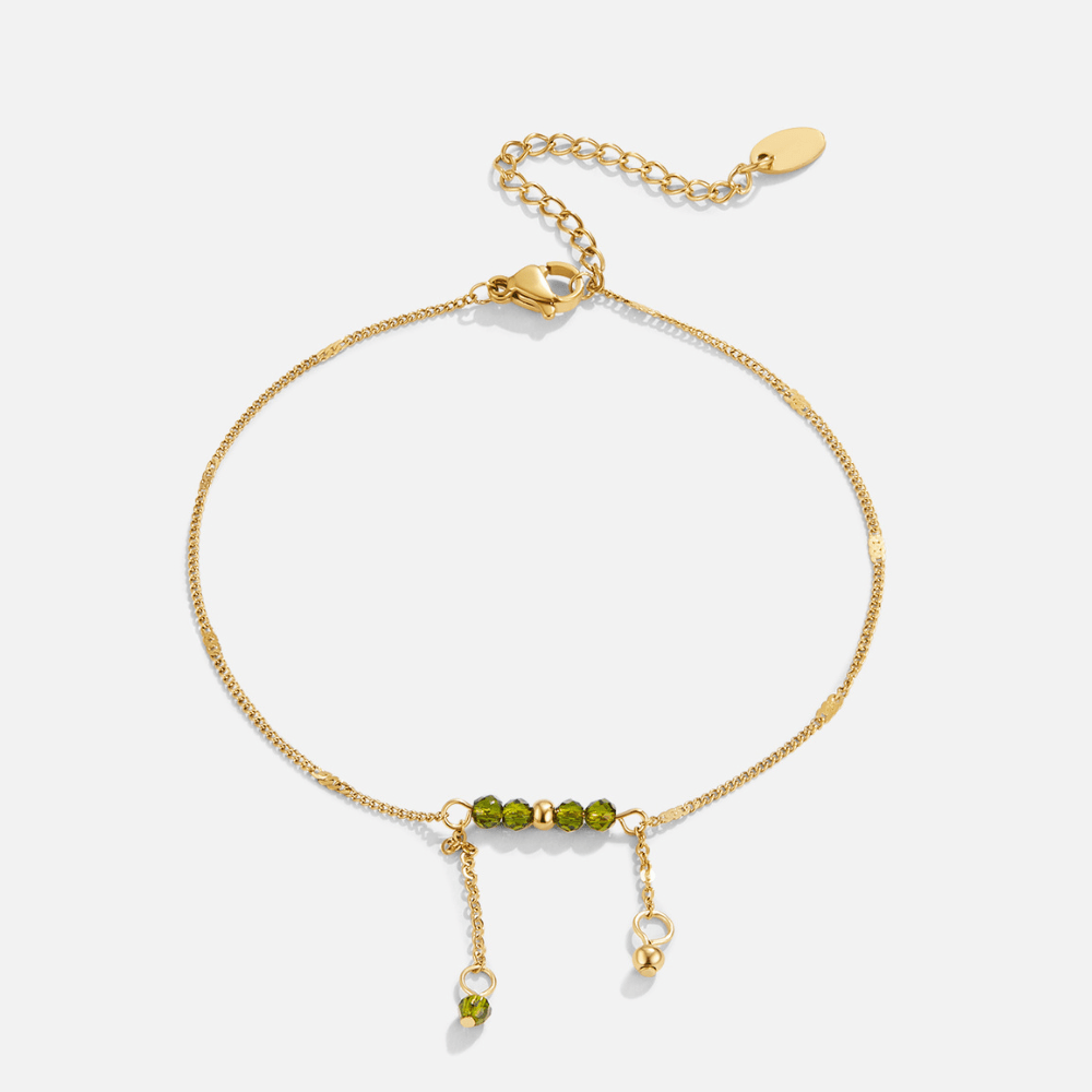 Stellar Moss Crystal Anklet – FIORENE