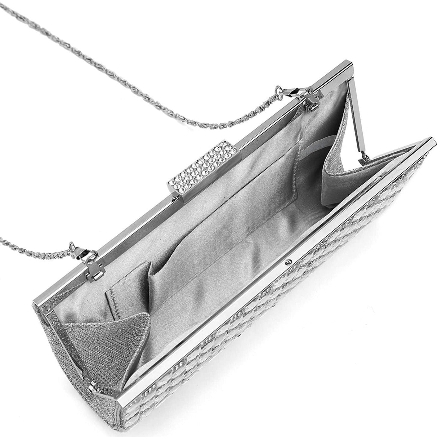 Silver Mosaic Radiance Clutch – FIORENE