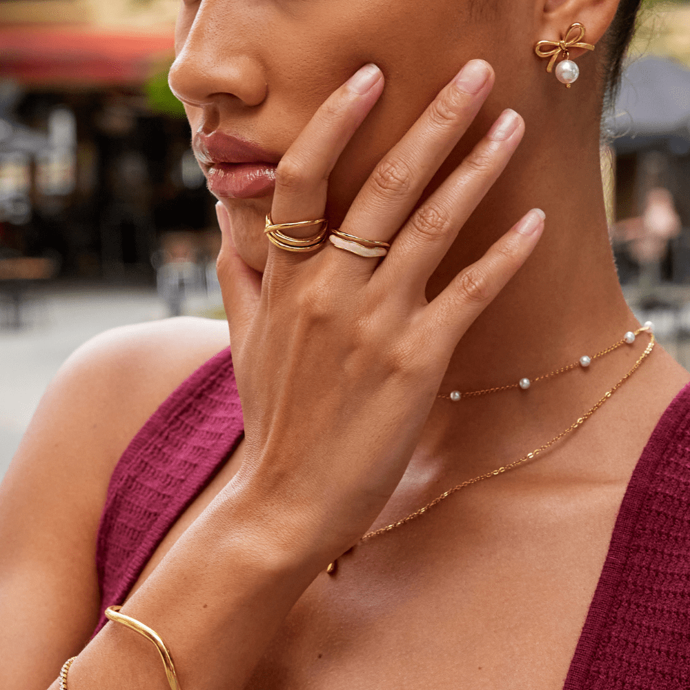 Golden Intersecting Ring – FIORENE