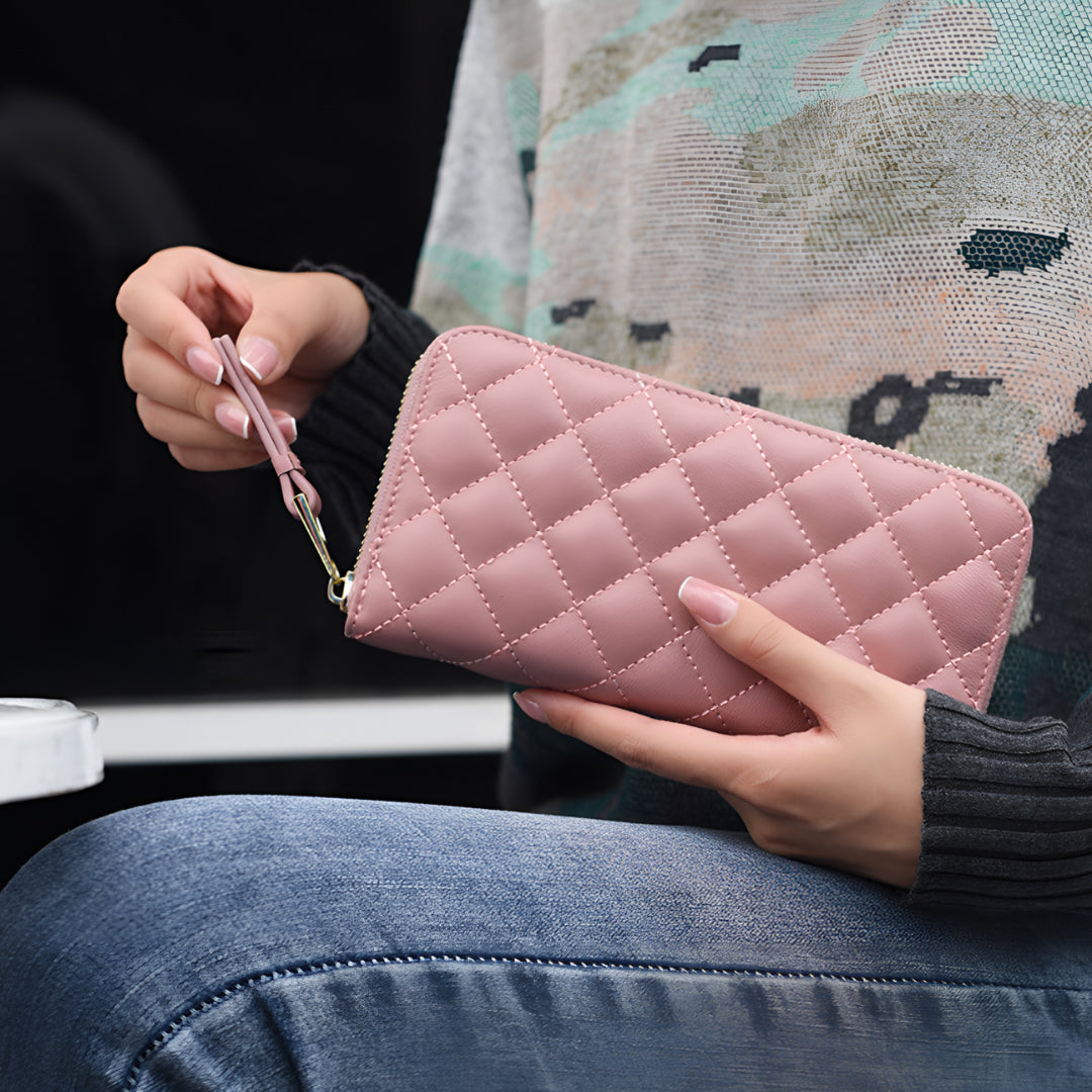 Midnight Quilted Wallet – FIORENE