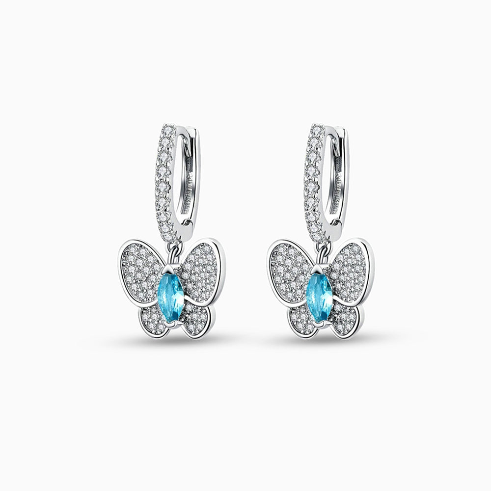 Azzurra Butterfly Drop Earrings - FIORENE