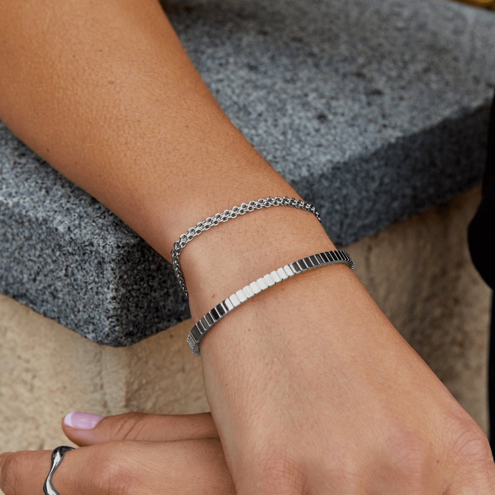 Luminous Silver Mesh Bracelet – FIORENE