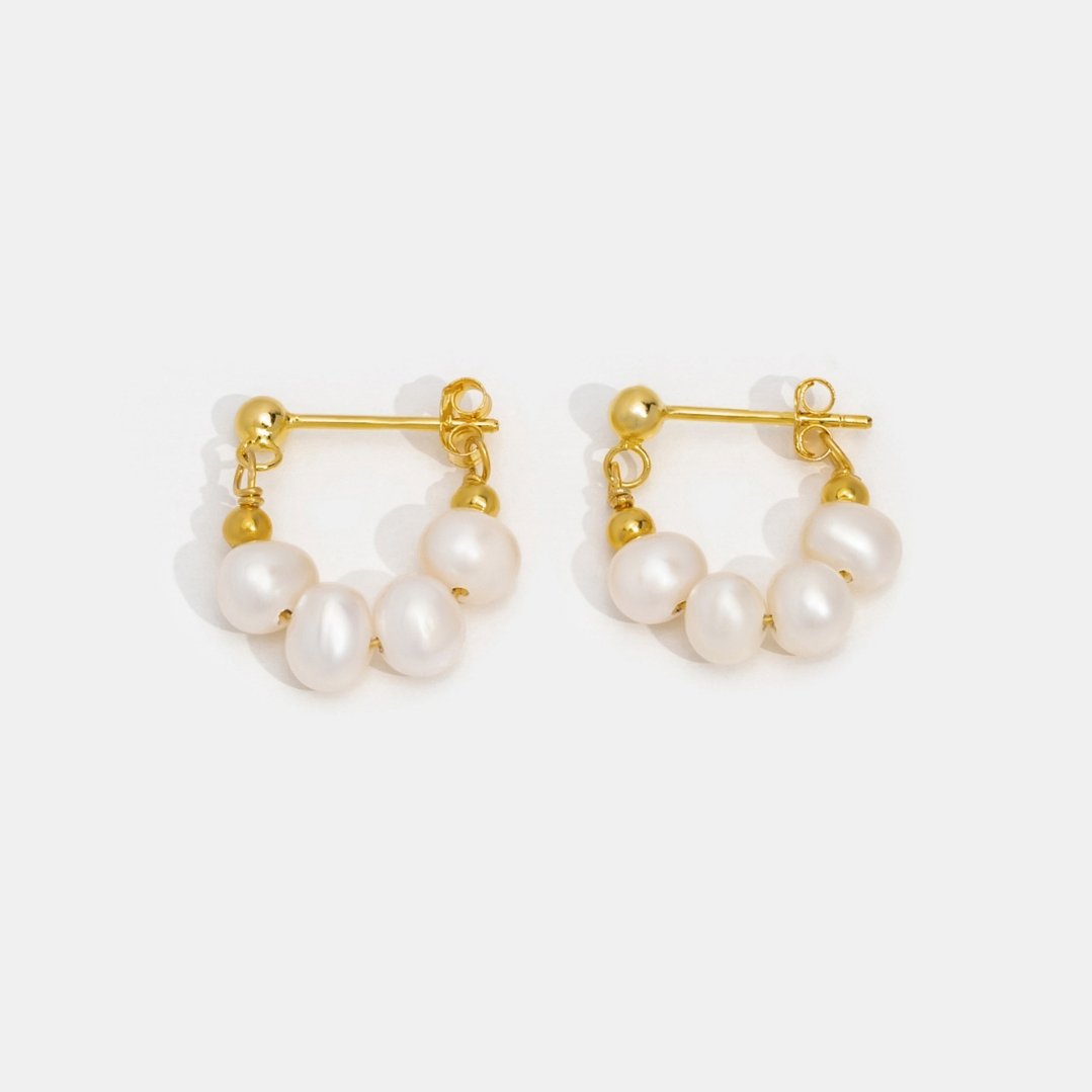 Gilded Pearl Hoop Charm – FIORENE