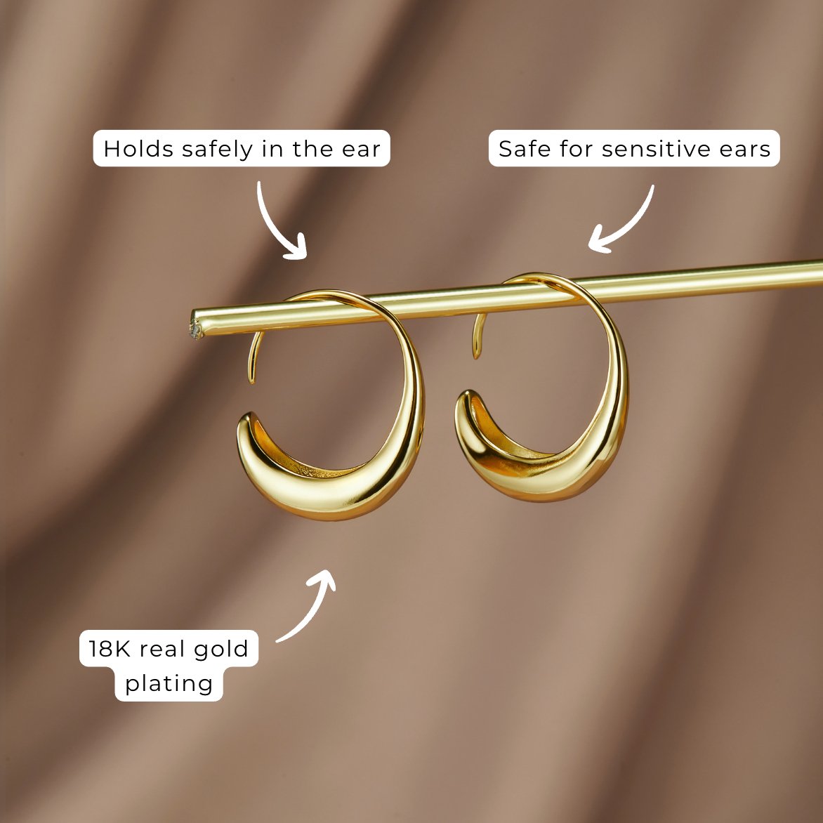 Gilded Crescent Shell Earring – FIORENE