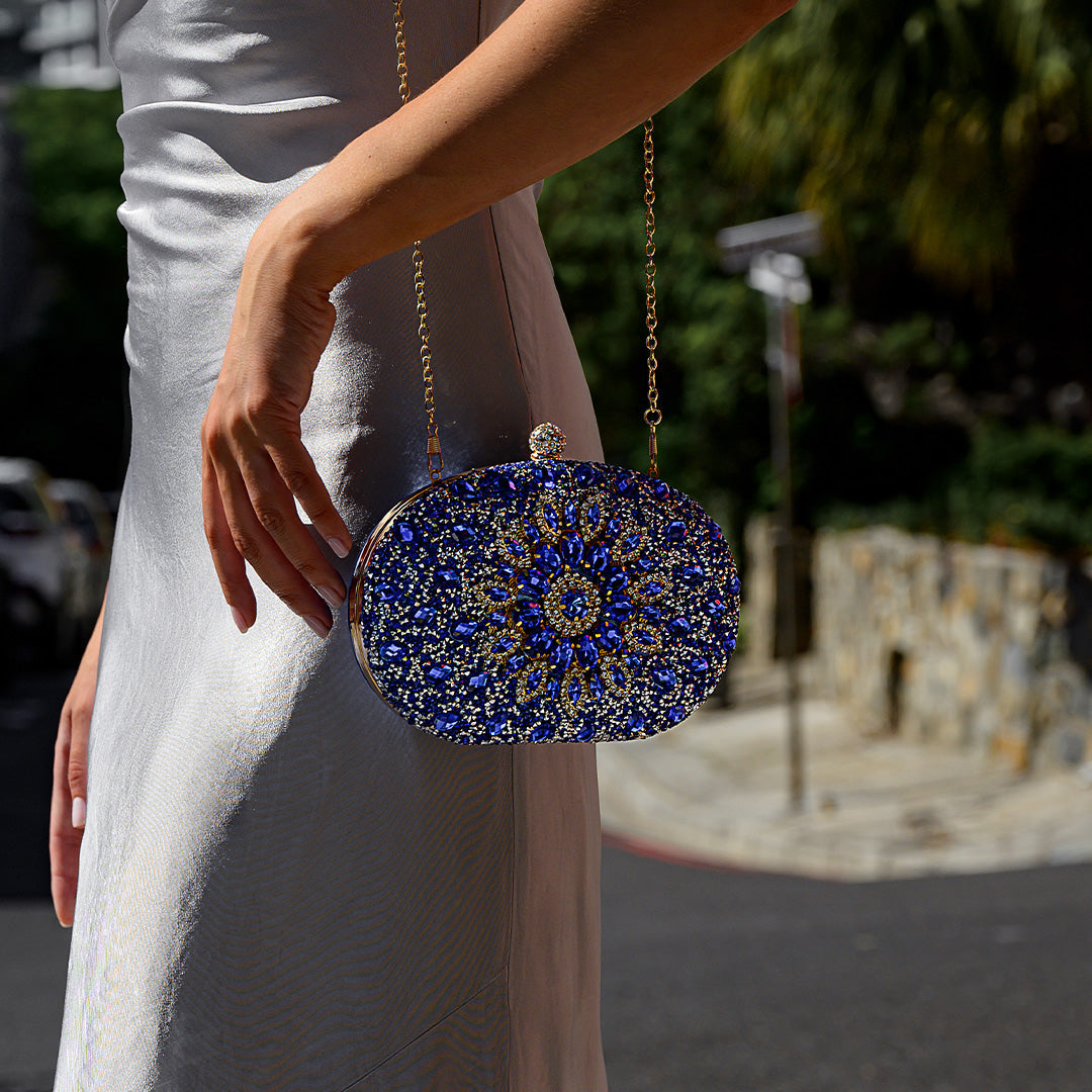 Celeste Midnight Oval Clutch – FIORENE