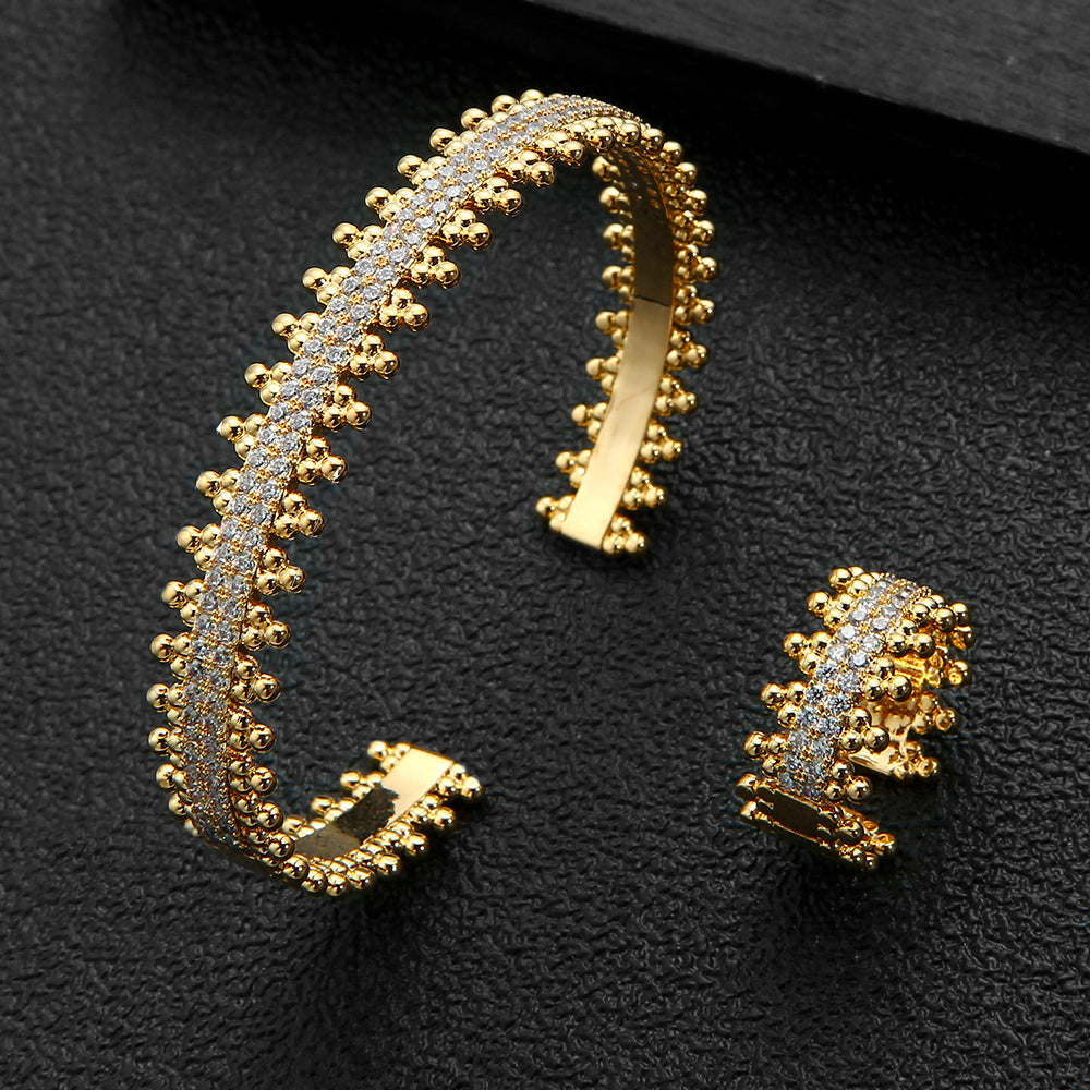 Regina Beaded Cuff & Ring Set – FIORENE