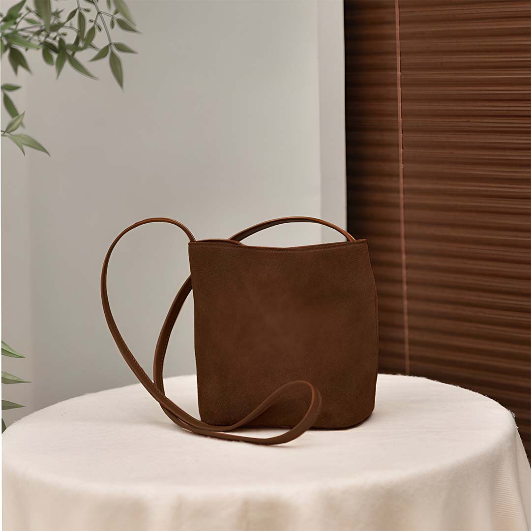 Mocha Suede Crossbody Bag – FIORENE