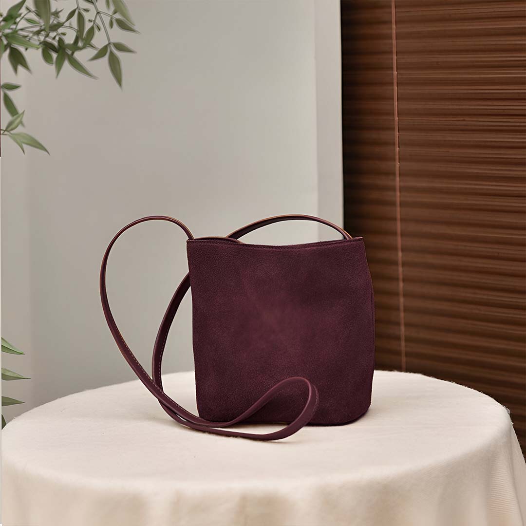 Mocha Suede Crossbody Bag – FIORENE