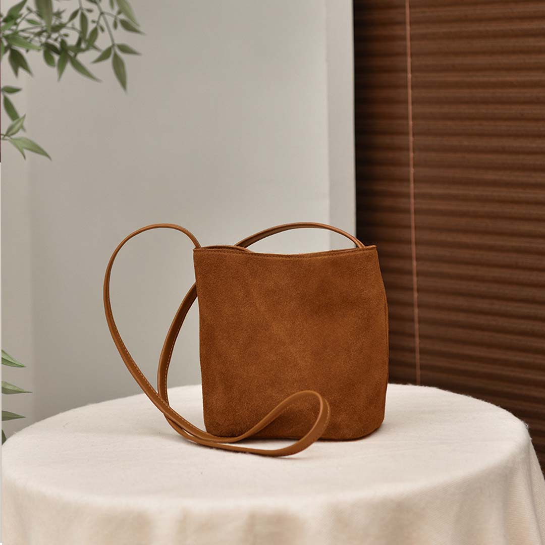 Mocha Suede Crossbody Bag – FIORENE