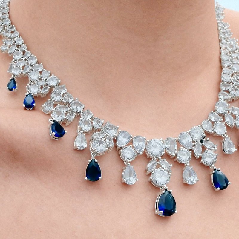 Royal Sapphire Elegance Necklace Set – FIORENE